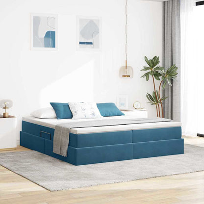 Letto con contenitore e materasso Blu Scuro 180 x 200 cm | homemem39
