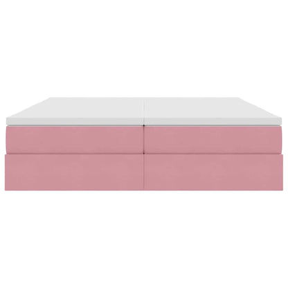 Letto con contenitore e materasso Rosa 180 x 200 cm Velluto | homemem39