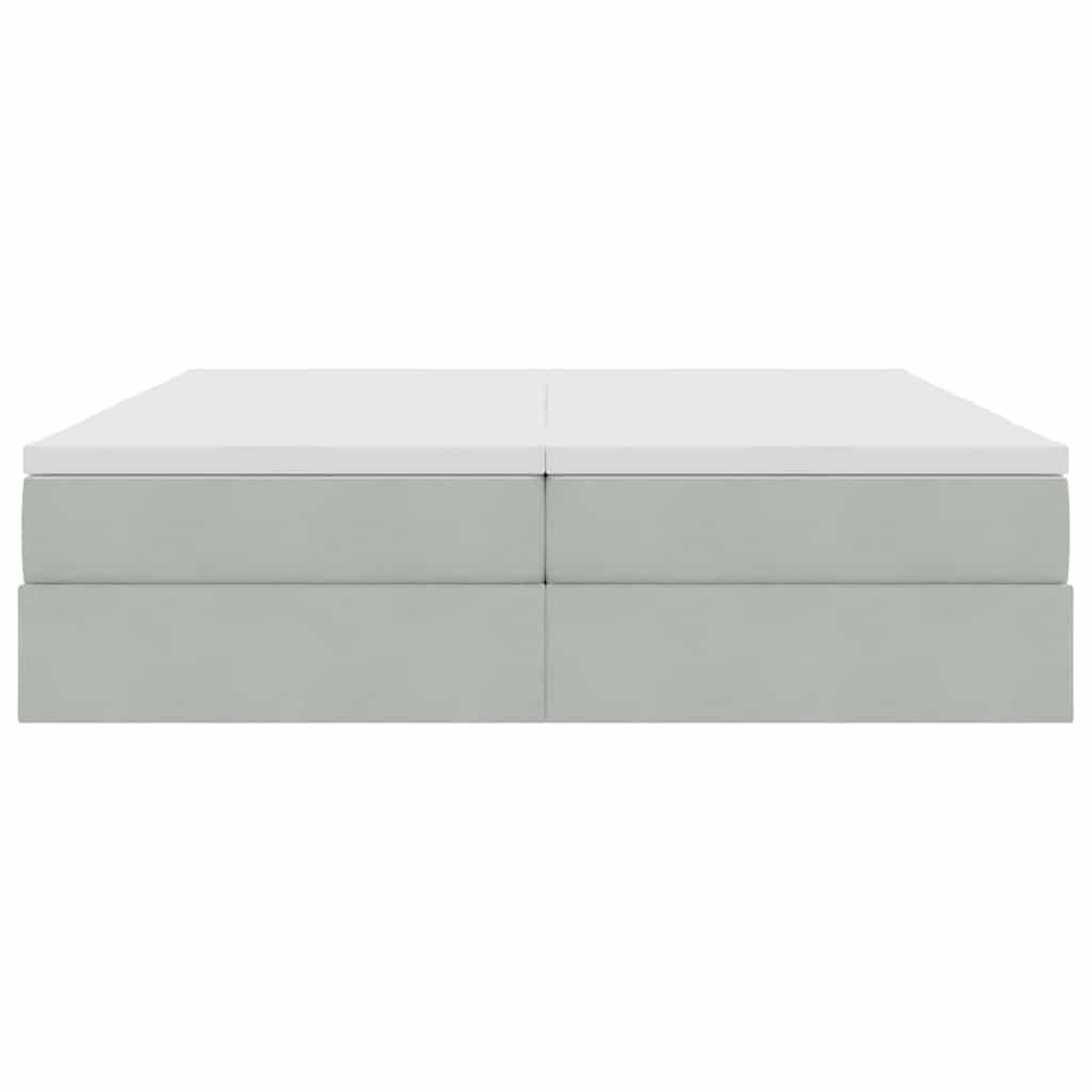 Letto con contenitore e materasso Grigio chiaro 200 x 200 cm | homemem39