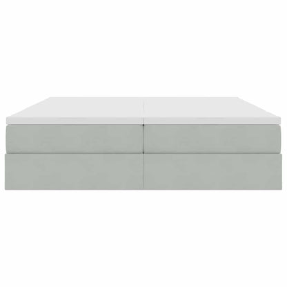 Letto con contenitore e materasso Grigio chiaro 200 x 200 cm | homemem39