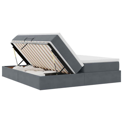 Letto con contenitore e materasso Grigio scuro 200 x 200 cm | homemem39