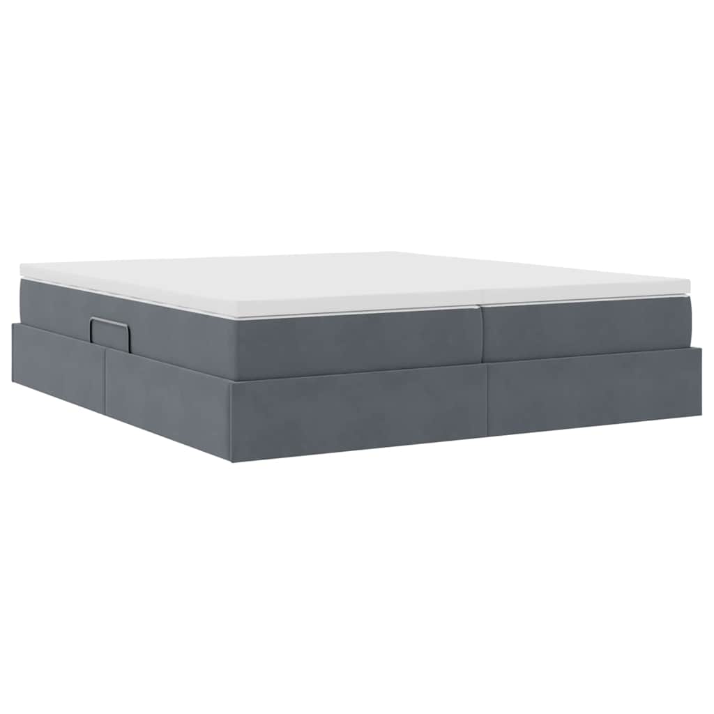 Letto con contenitore e materasso Grigio scuro 200 x 200 cm | homemem39