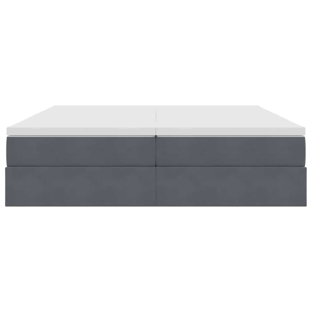 Letto con contenitore e materasso Grigio scuro 200 x 200 cm | homemem39