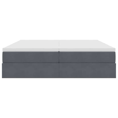 Letto con contenitore e materasso Grigio scuro 200 x 200 cm | homemem39