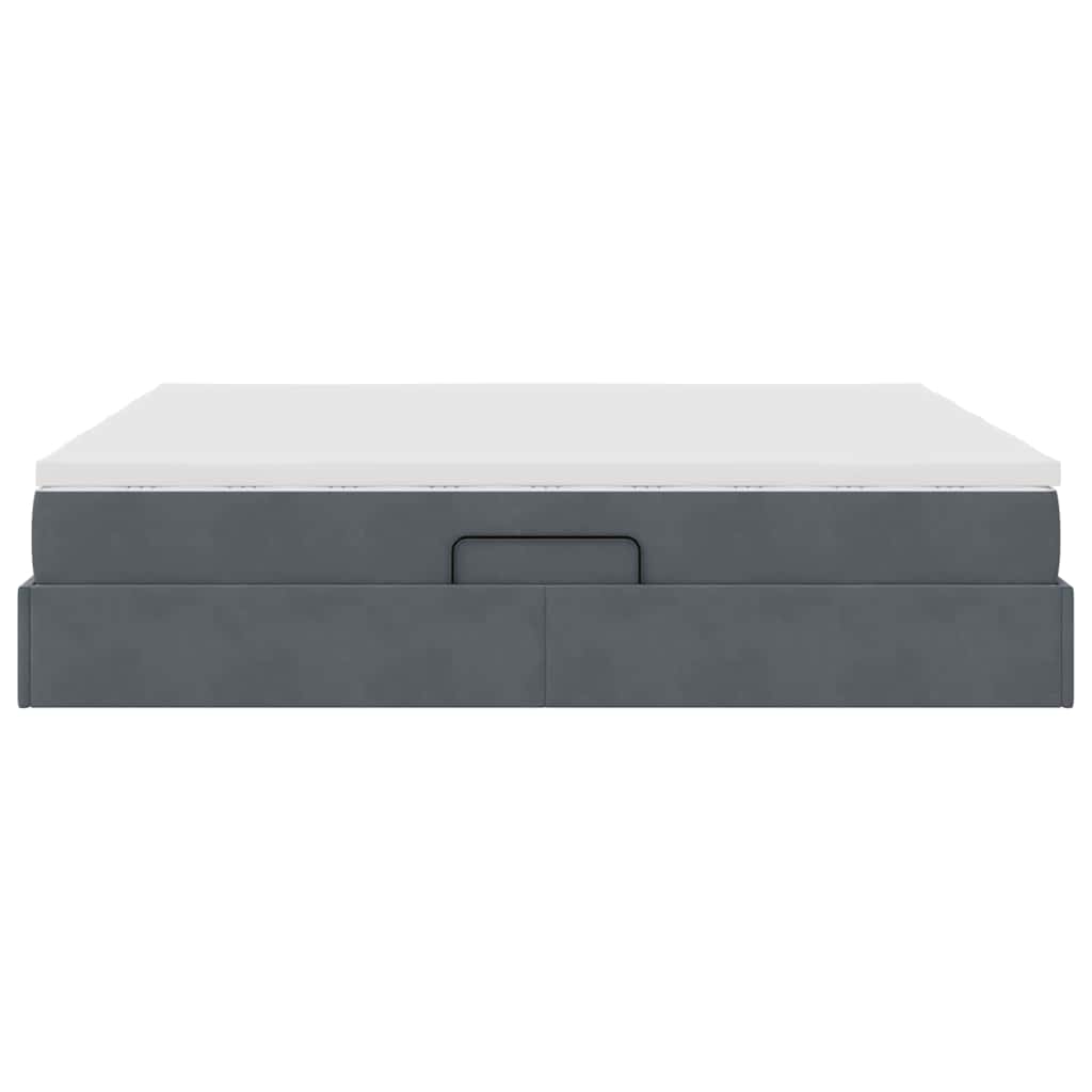 Letto con contenitore e materasso Grigio scuro 200 x 200 cm | homemem39