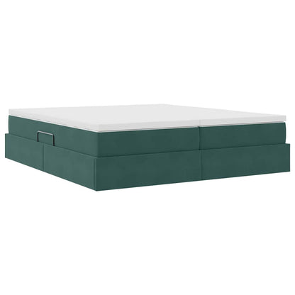 Letto con contenitore e materasso Verde Scuro 200 x 200 cm | homemem39