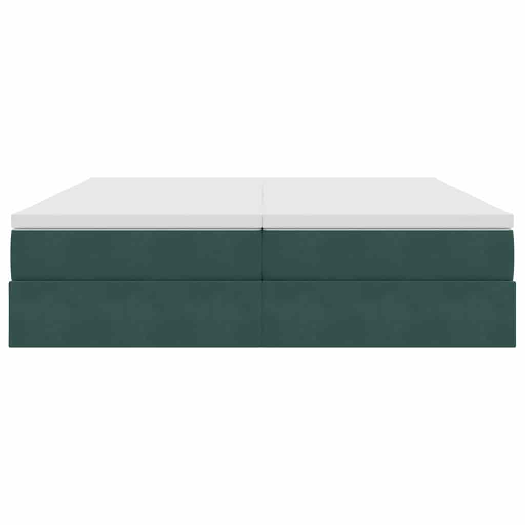 Letto con contenitore e materasso Verde Scuro 200 x 200 cm | homemem39