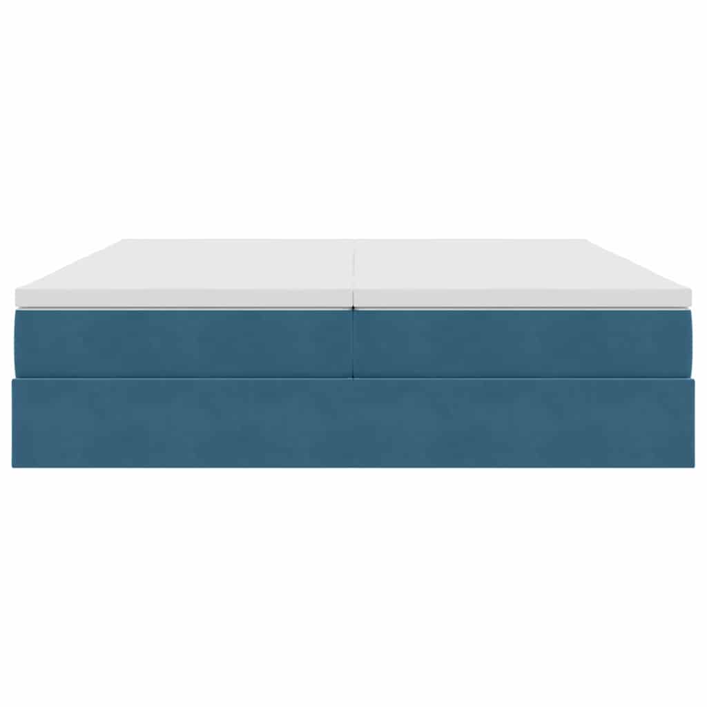 Letto con contenitore e materasso Blu Scuro 200 x 200 cm | homemem39