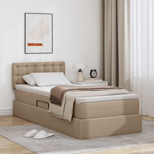 Letto con contenitore e materasso Cappuccino 90 x 190 cm | homemem39