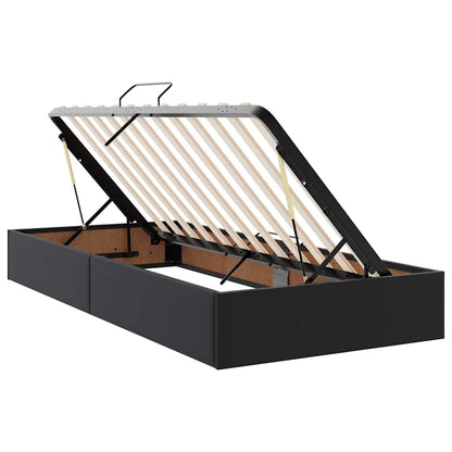 Letto con contenitore e materasso con testiera Nero 90 x 200 cm | homemem39