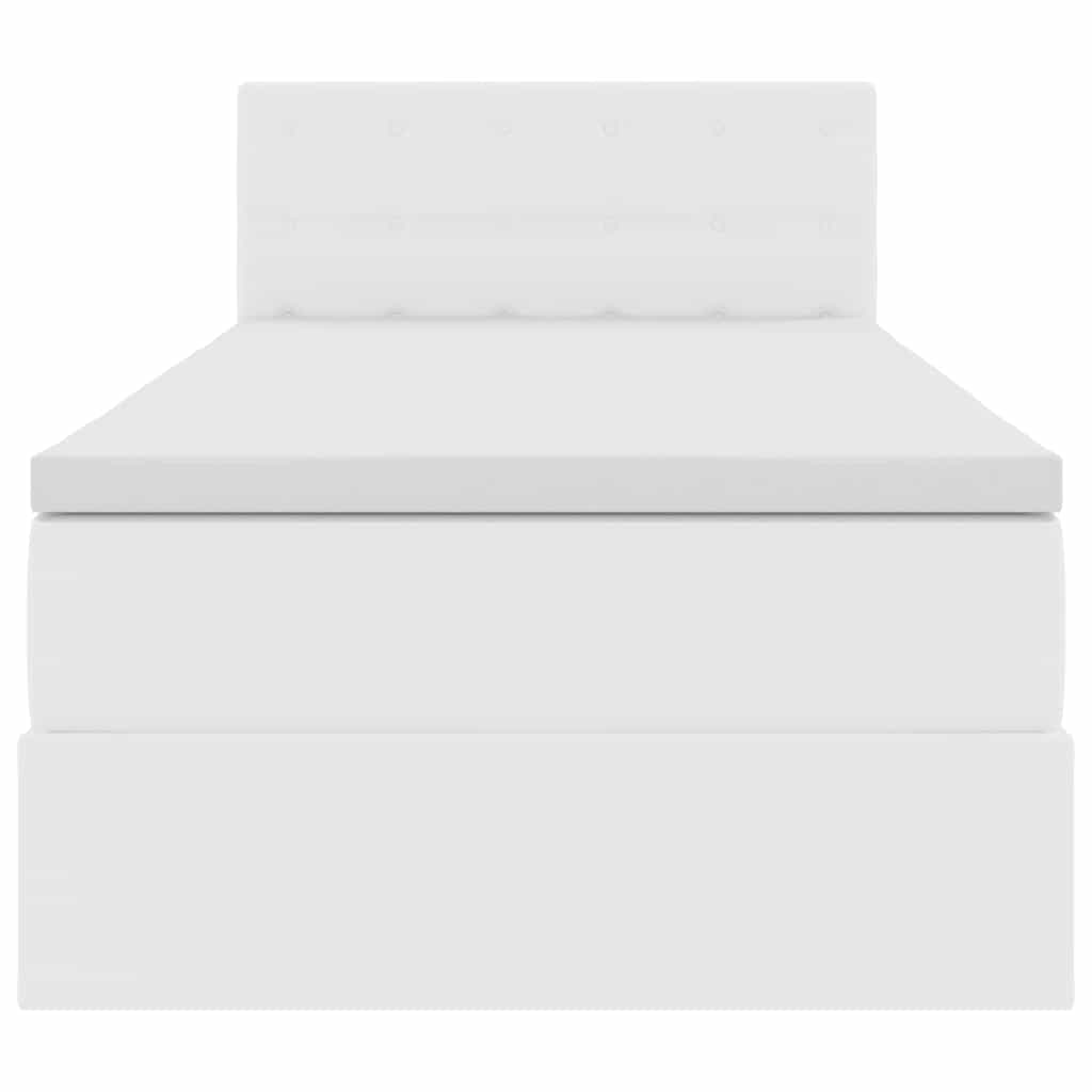 Letto con contenitore e materasso Bianco Puro 90 x 200 cm | homemem39
