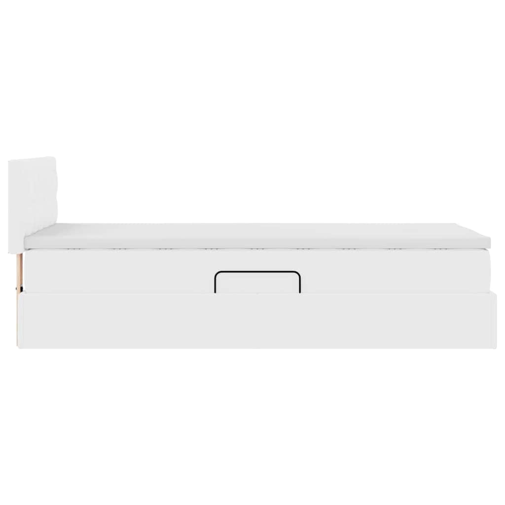 Letto con contenitore e materasso Bianco Puro 90 x 200 cm | homemem39