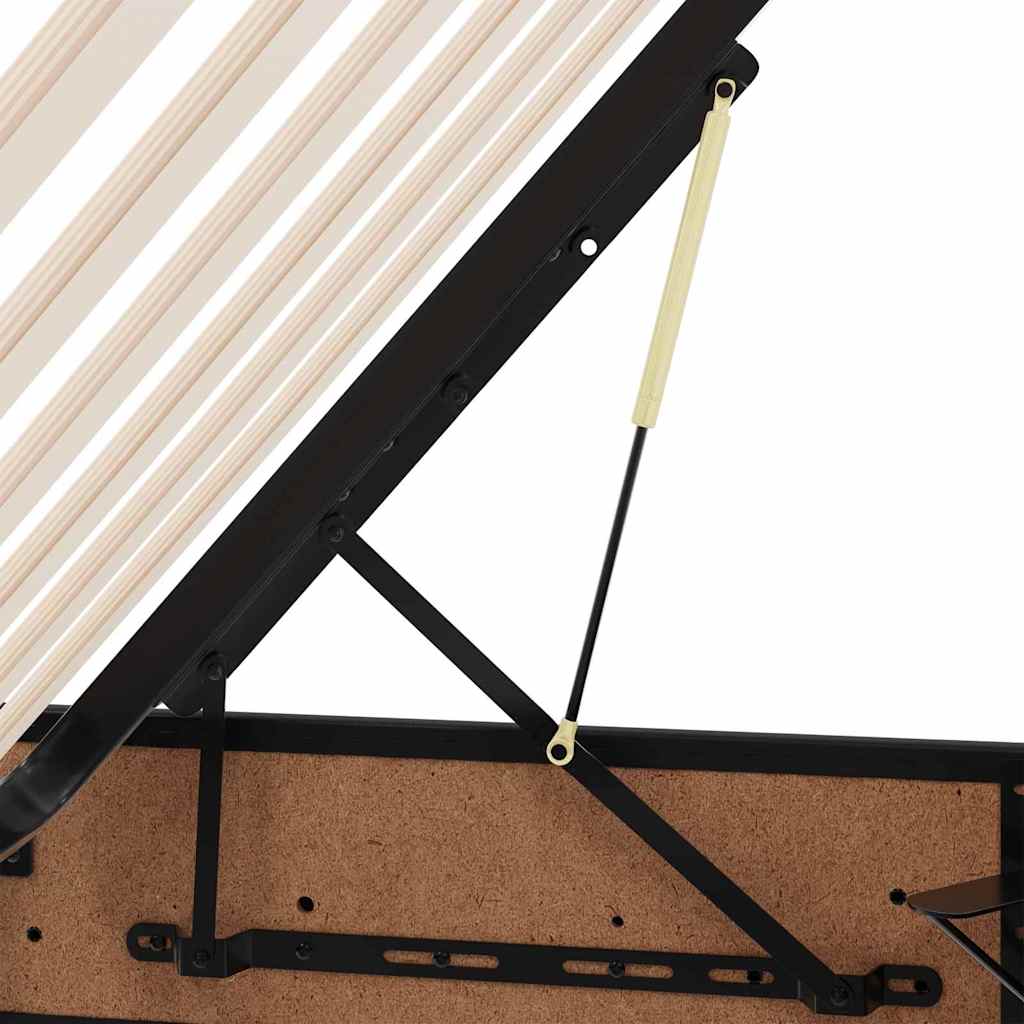 Letto con contenitore e materasso Nero 100 x 200 cm | homemem39