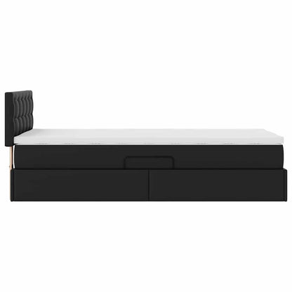 Letto con contenitore e materasso Nero 100 x 200 cm | homemem39