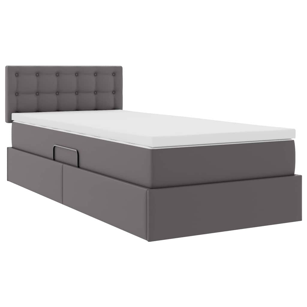 Letto con contenitore e materasso Grigio 100 x 200 cm | homemem39