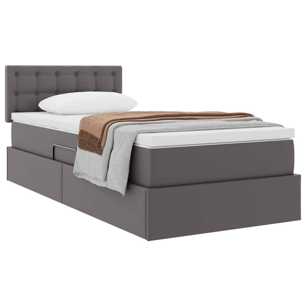 Letto con contenitore e materasso Grigio 100 x 200 cm | homemem39