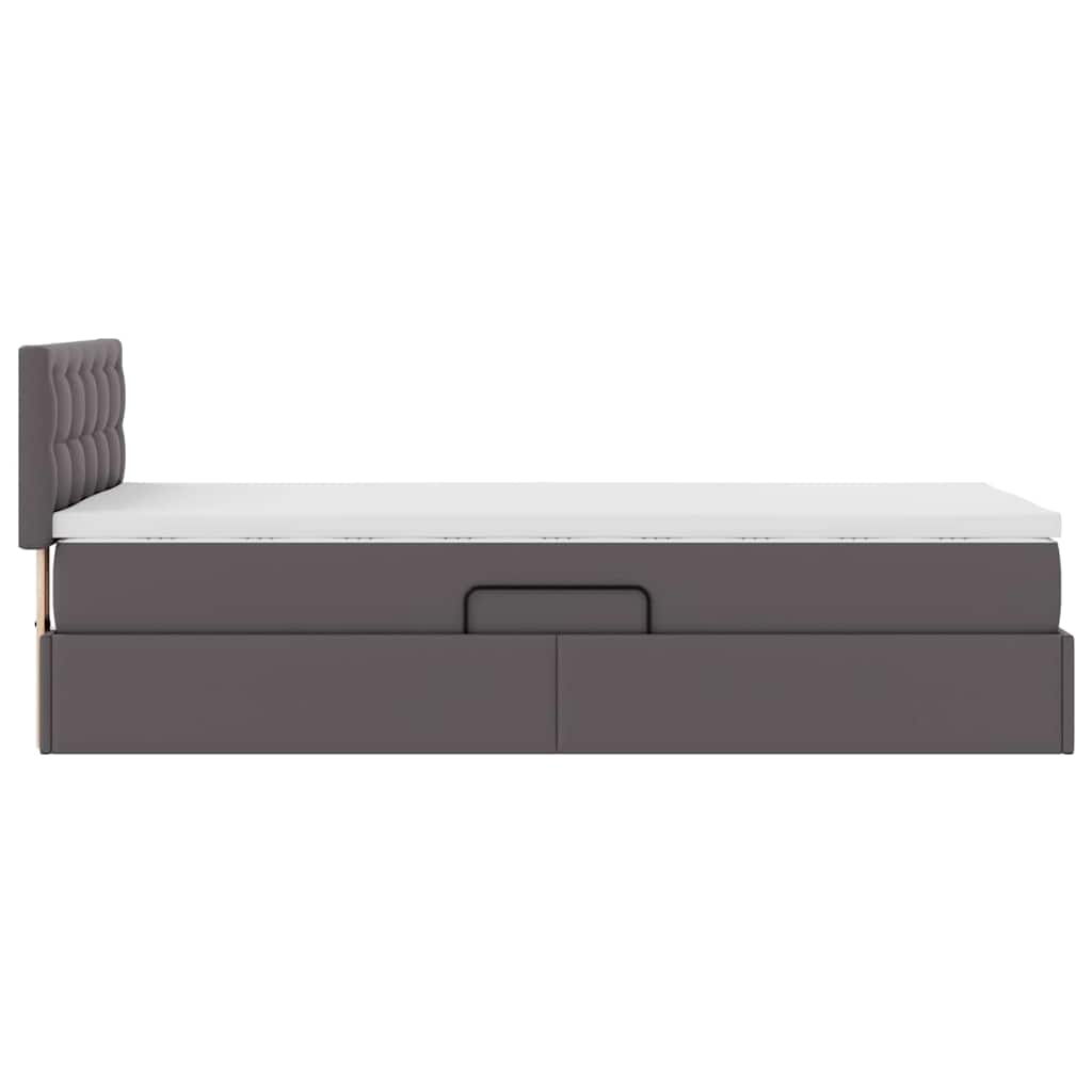Letto con contenitore e materasso Grigio 100 x 200 cm | homemem39