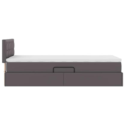 Letto con contenitore e materasso Grigio 100 x 200 cm | homemem39