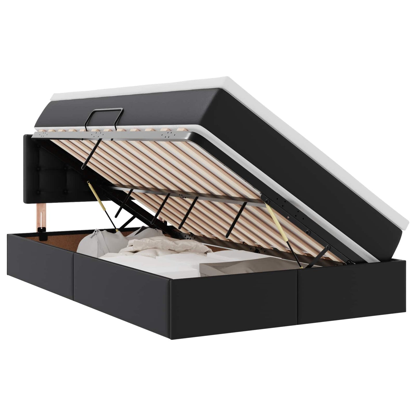 Letto con contenitore e materasso Nero 120 x 190 cm | homemem39