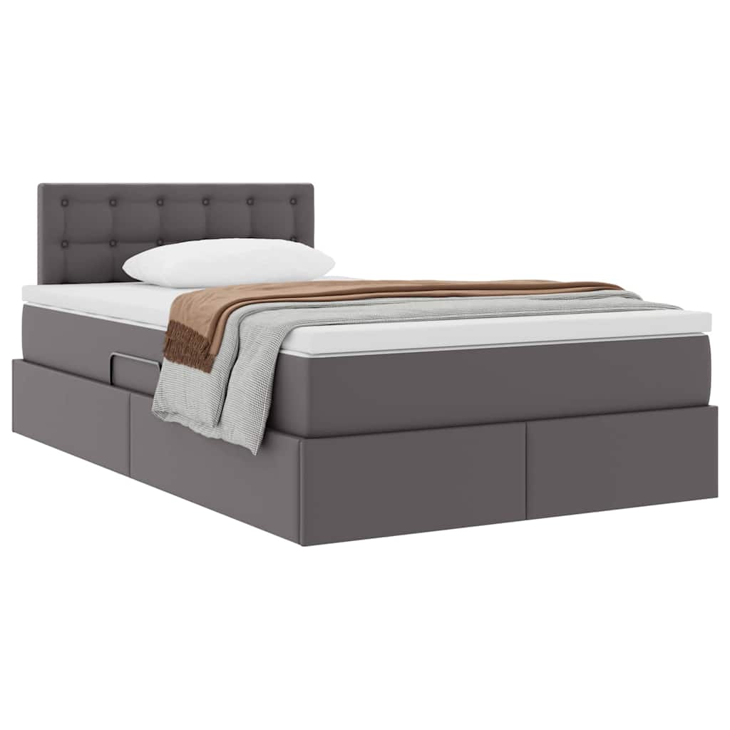 Letto con contenitore e materasso Grigio 120 x 190 cm | homemem39