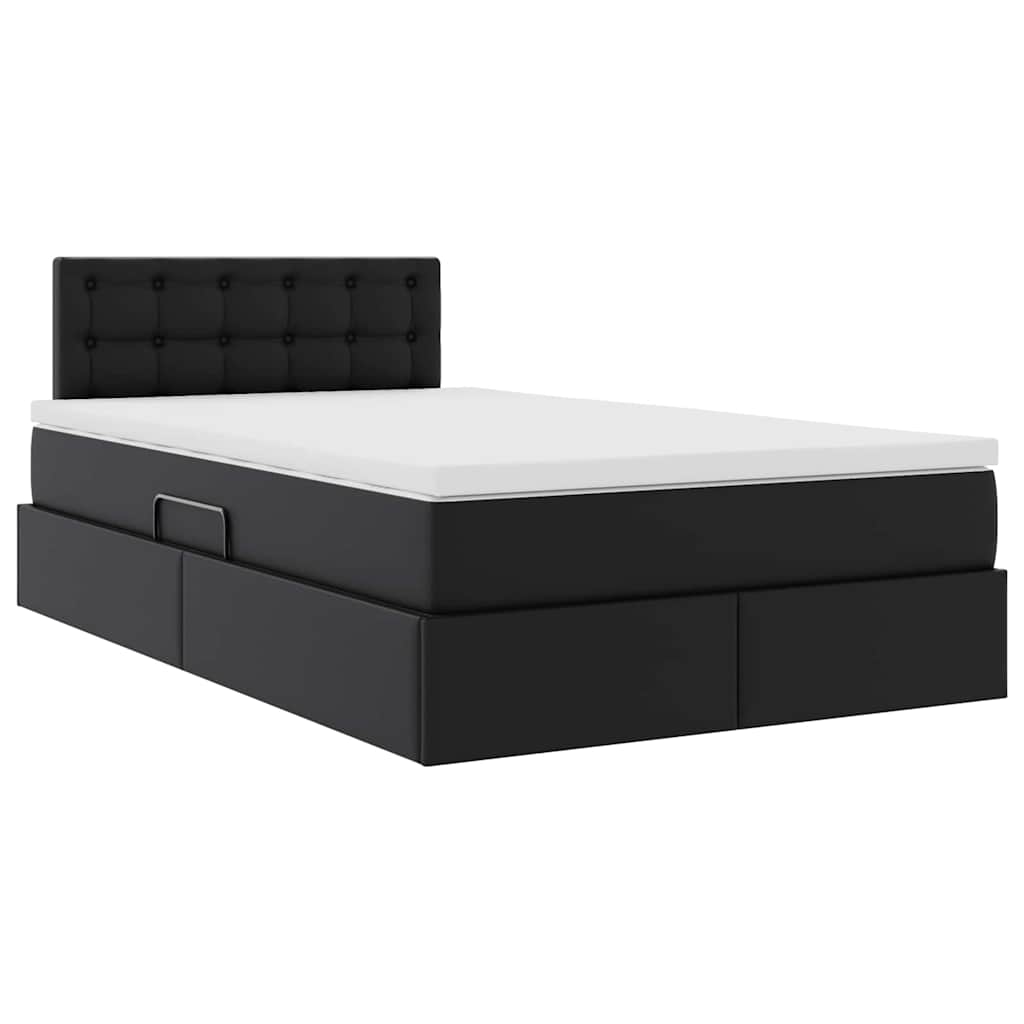 Letto con contenitore e materasso Nero 120 x 200 cm | homemem39