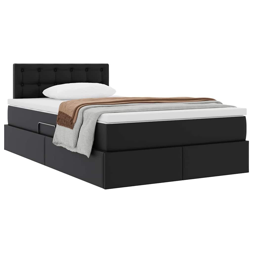 Letto con contenitore e materasso Nero 120 x 200 cm | homemem39