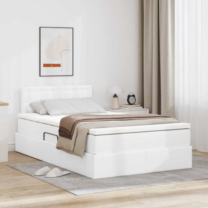 Letto con contenitore e materasso Bianco Puro 120 x 200 cm | homemem39