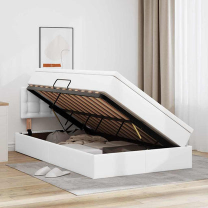Letto con contenitore e materasso Bianco Puro 120 x 200 cm | homemem39