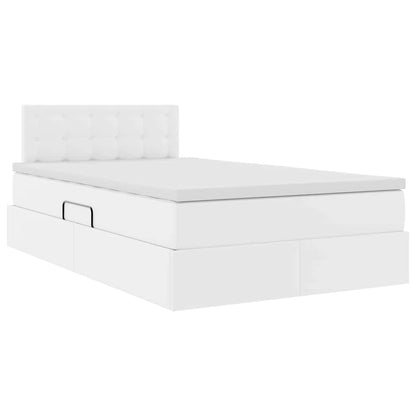 Letto con contenitore e materasso Bianco Puro 120 x 200 cm | homemem39