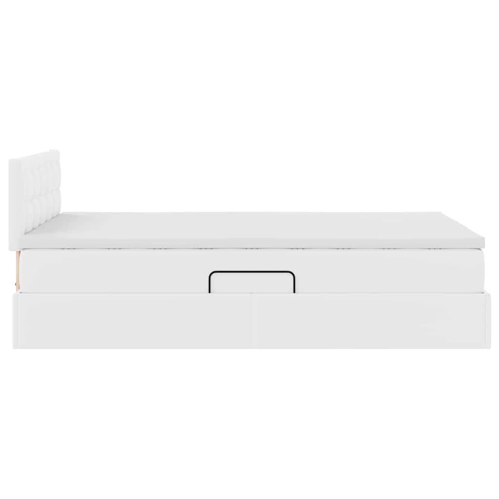 Letto con contenitore e materasso Bianco Puro 120 x 200 cm | homemem39