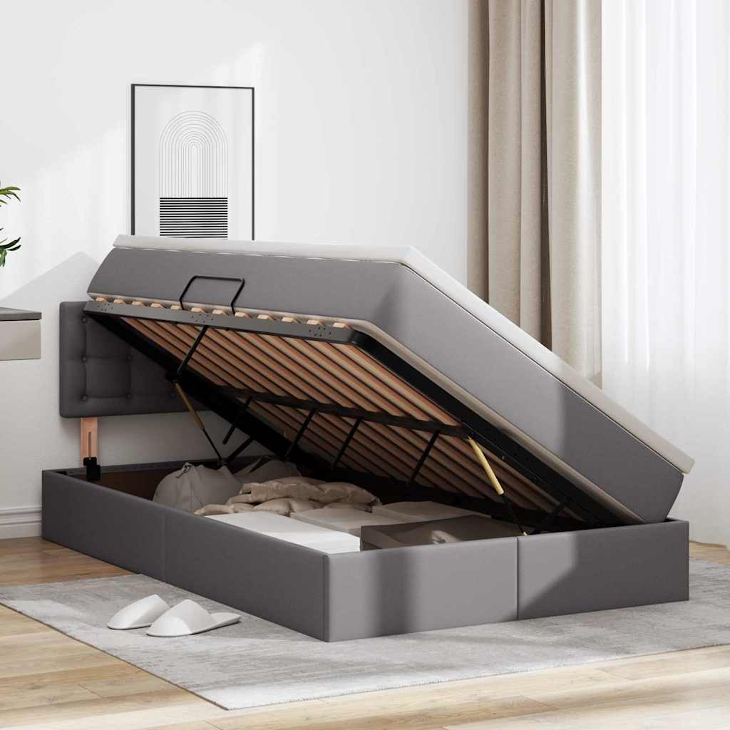Letto con contenitore e materasso Grigio 120 x 200 cm | homemem39