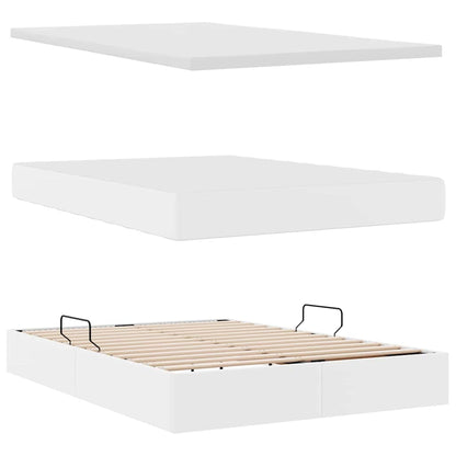 Letto con contenitore e materasso Bianco Puro 140 x 190 cm | homemem39
