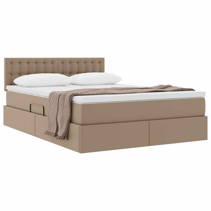Letto con contenitore e materasso Cappuccino 140 x 190 cm | homemem39