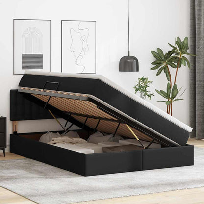 Letto con contenitore e materasso Nero 140 x 200 cm | homemem39