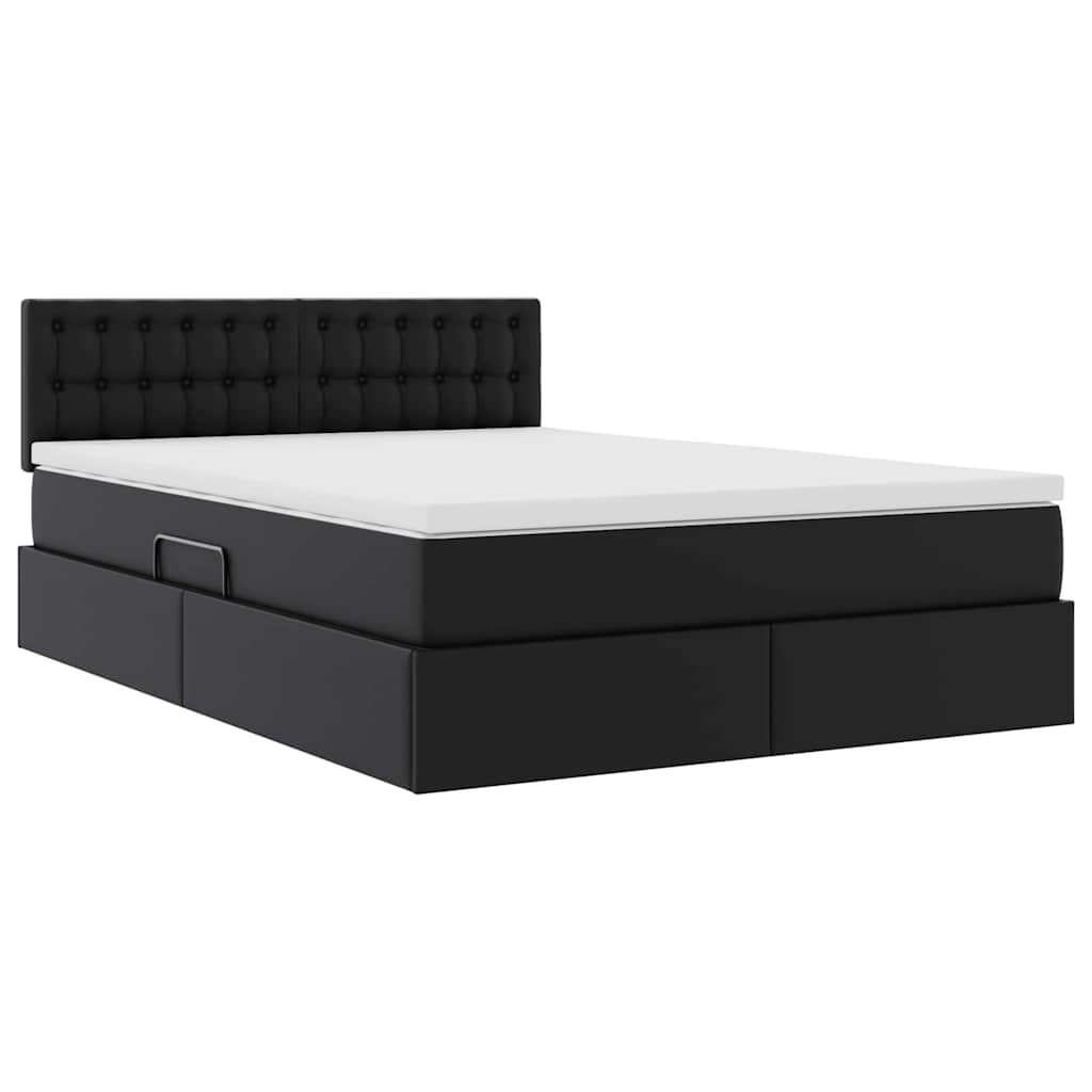 Letto con contenitore e materasso Nero 140 x 200 cm | homemem39