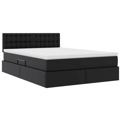 Letto con contenitore e materasso Nero 140 x 200 cm | homemem39