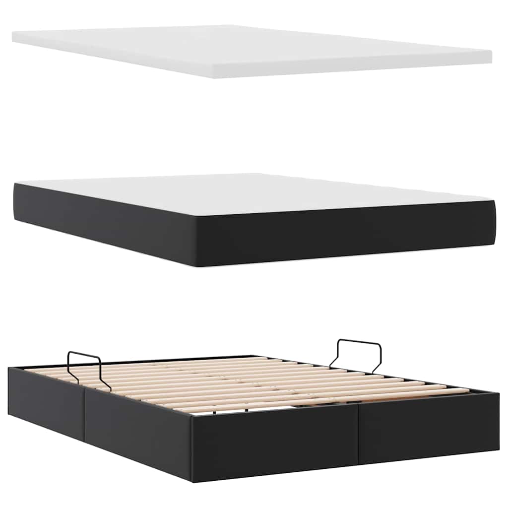 Letto con contenitore e materasso Nero 140 x 200 cm | homemem39