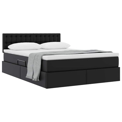 Letto con contenitore e materasso Nero 140 x 200 cm | homemem39