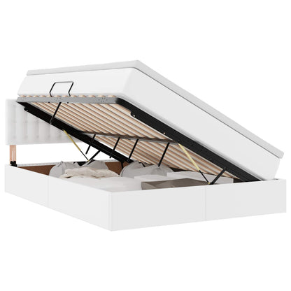 Letto con contenitore e materasso Bianco Puro 140 x 200 cm | homemem39
