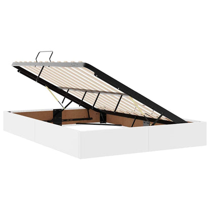 Letto con contenitore e materasso Bianco Puro 140 x 200 cm | homemem39