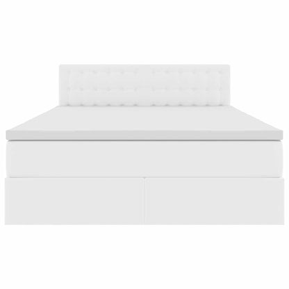 Letto con contenitore e materasso Bianco Puro 140 x 200 cm | homemem39
