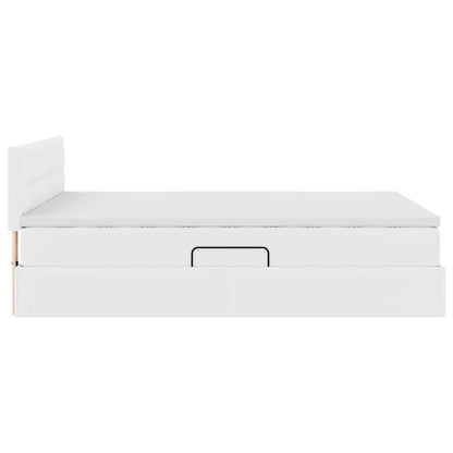 Letto con contenitore e materasso Bianco Puro 140 x 200 cm | homemem39