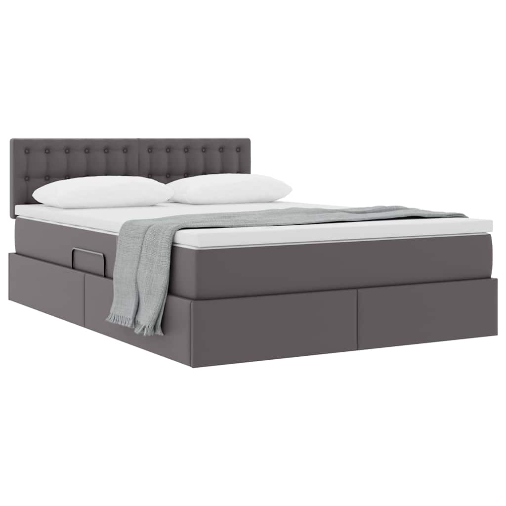 Letto con contenitore e materasso Grigio 140 x 200 cm | homemem39