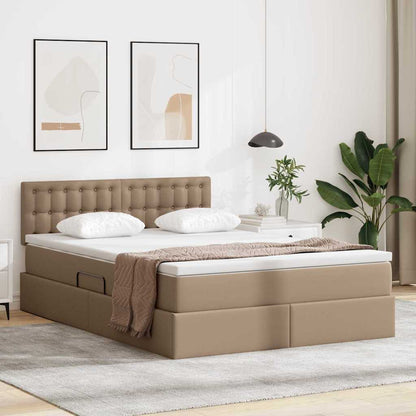 Letto con contenitore e materasso Cappuccino 140 x 200 cm | homemem39