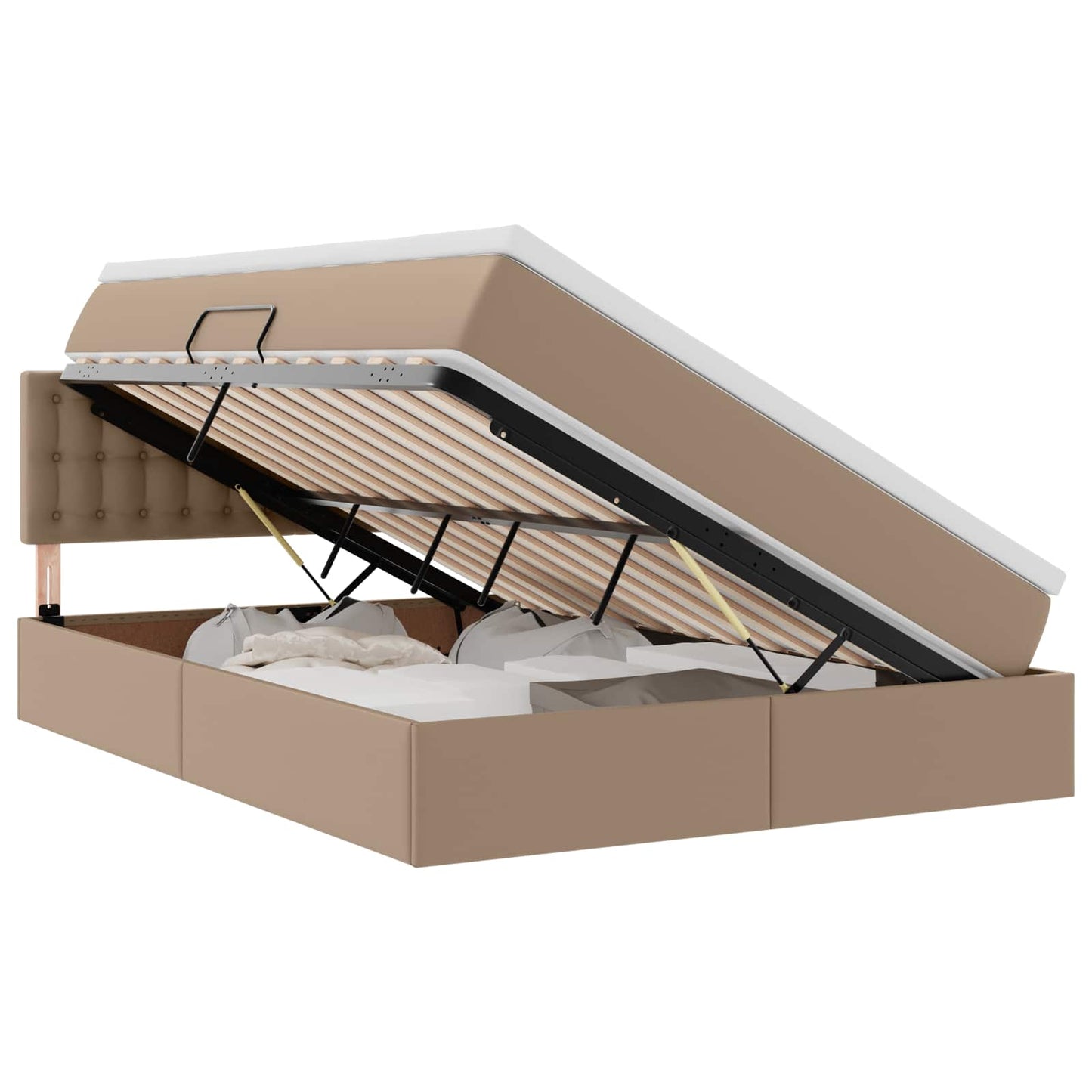 Letto con contenitore e materasso Cappuccino 140 x 200 cm | homemem39