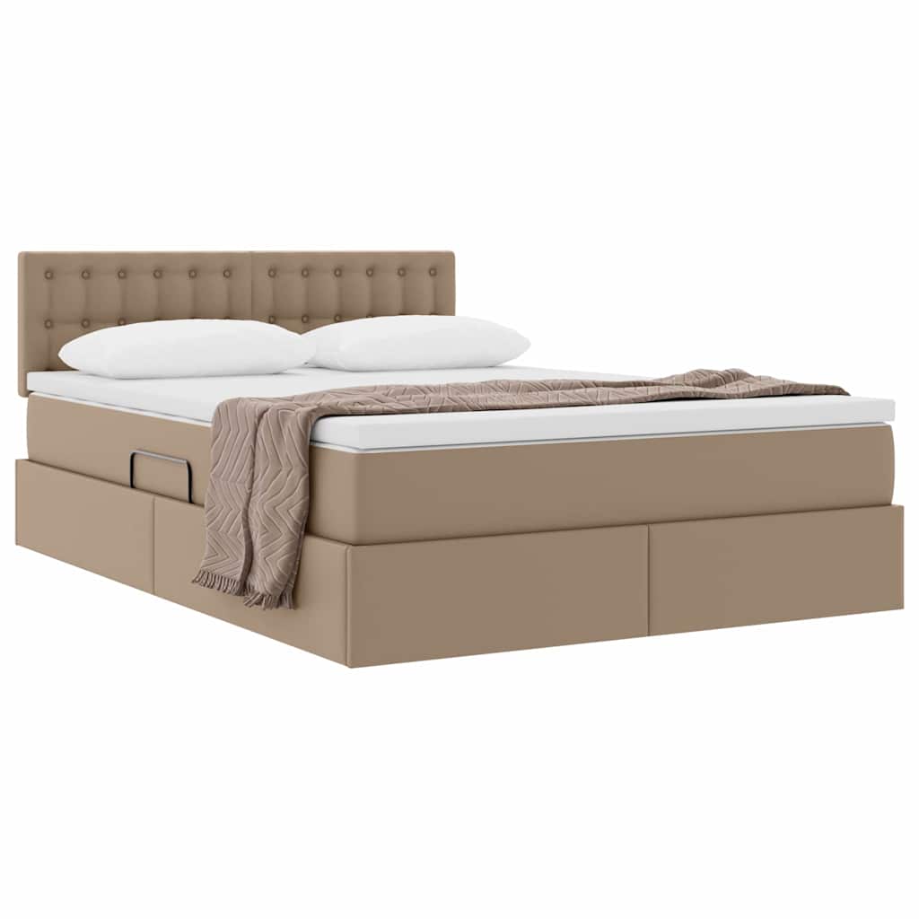 Letto con contenitore e materasso Cappuccino 140 x 200 cm | homemem39