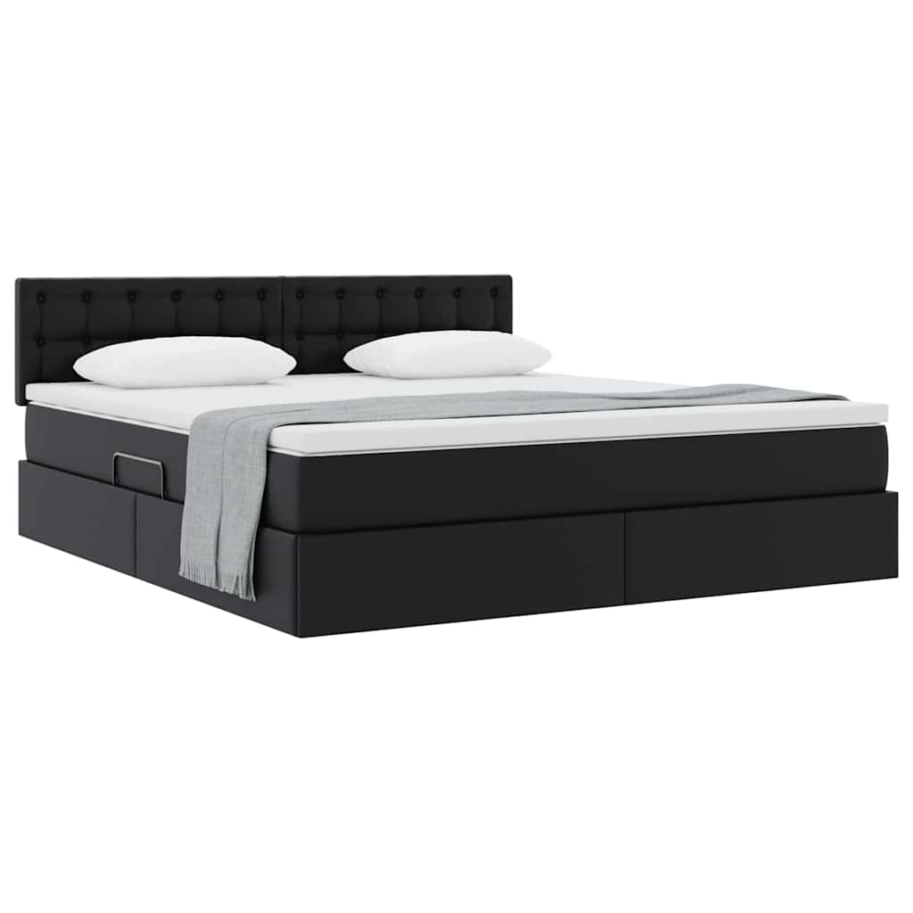 Letto con contenitore e materasso Nero 160 x 200 cm | homemem39