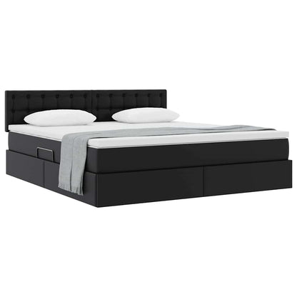 Letto con contenitore e materasso Nero 160 x 200 cm | homemem39
