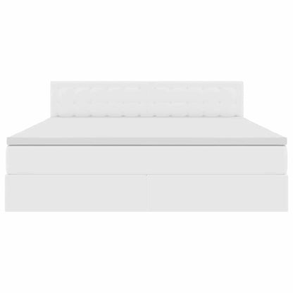 Letto con Contenitore Bianco Puro 160 x 200 cm Pelle Sintetica