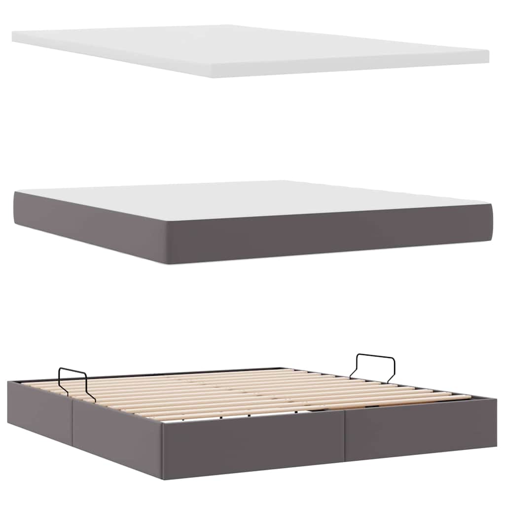 Letto con contenitore e materasso Grigio 160 x 200 cm | homemem39